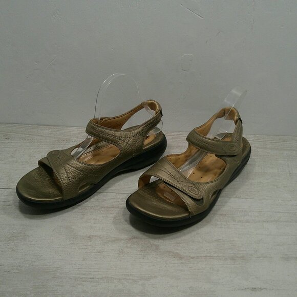 Clarks unstructured Leather Athletic Metallic Bronze Comfort Sandals Size 10 M - Picture 12 of 12